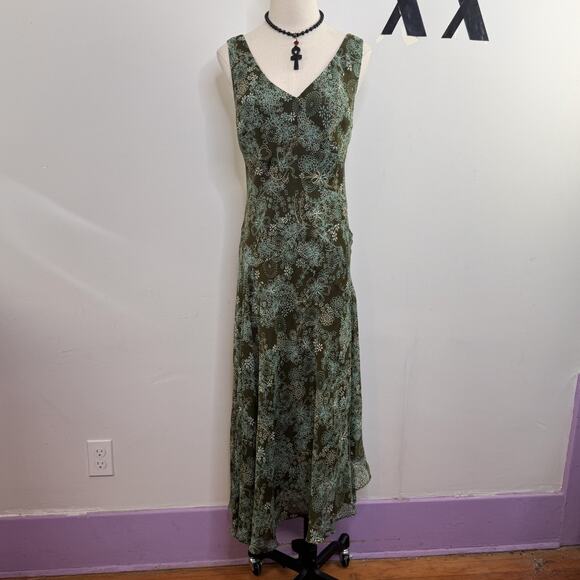 Vintage Y2K Evan Picone Asymmetric Floral Maxi Dress Fairy Ethereal 12 - Picture 2 of 10